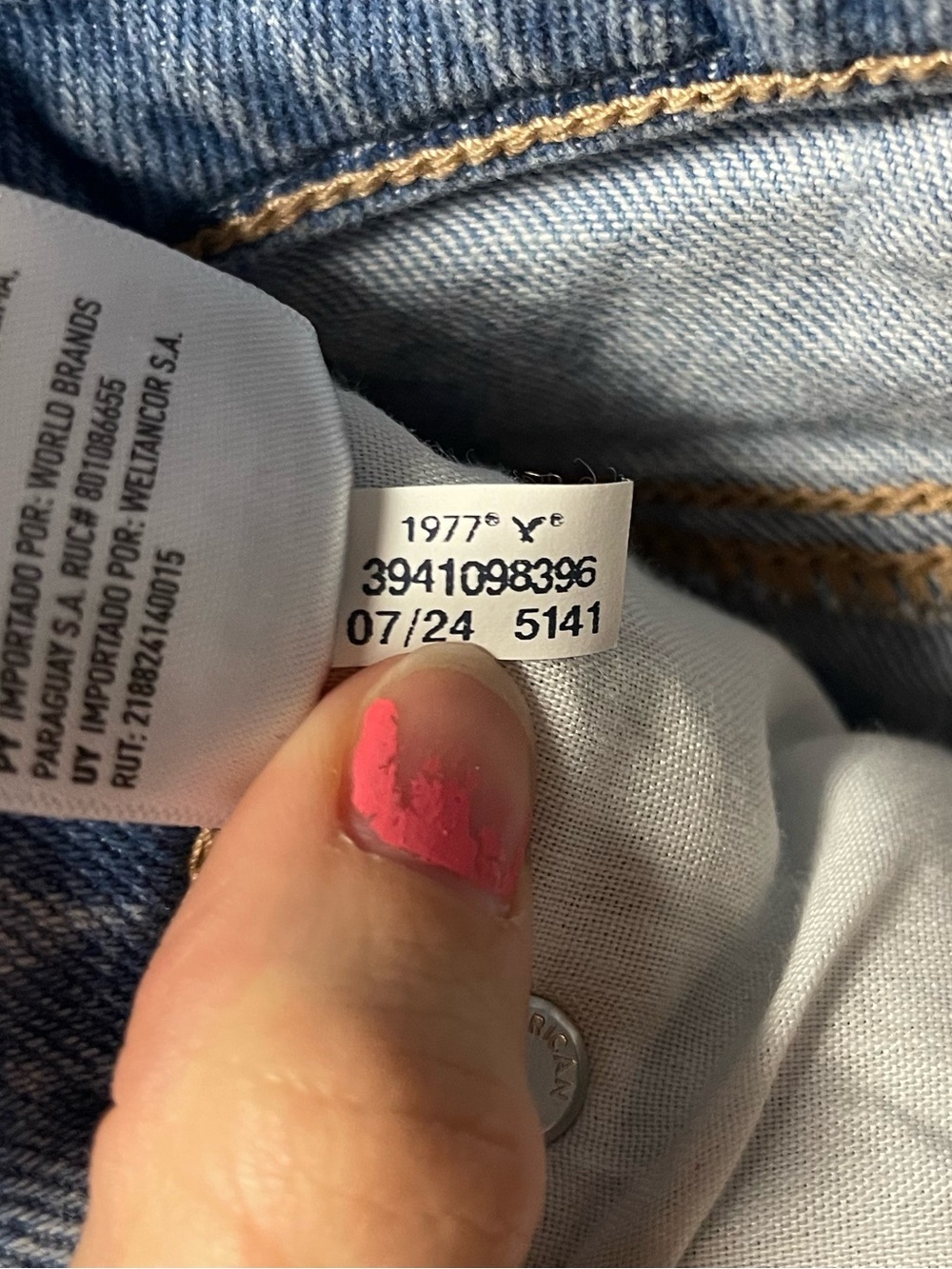 American Eagle Super High-Rise Straight Jeans Light Wash Stretch Size 0 - Picture 9 of 15